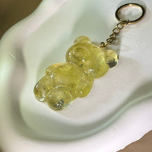 Load image into Gallery viewer, Citrine Resin Teddy Bear Ornament Key Ring 黄水晶滴胶小熊挂饰钥匙扣
