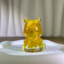 将图片加载到图库查看器，Citrine Resin Winnie the Pooh 黄水晶滴胶维尼熊
