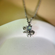 Load image into Gallery viewer, Labradorite Little Devil Pendant 拉长石灰月光石镶嵌小恶魔吊坠
