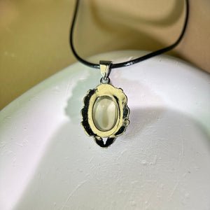 Citrine Pendant Necklace 黄水晶镶嵌吊坠项链