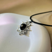 将图片加载到图库查看器，Golden Sheen Obsidian Pendant Necklace 金眼黑曜石镶嵌吊坠项链
