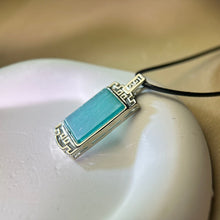 将图片加载到图库查看器，Amazonite Pendant Necklace 天河石镶嵌吊坠项链
