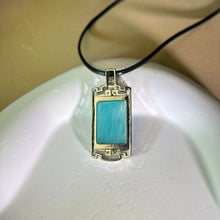 将图片加载到图库查看器，Amazonite Pendant Necklace 天河石镶嵌吊坠项链
