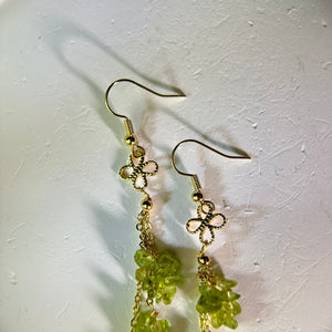 14K Gold Filled Peridot Earrings 橄榄石14K注金耳钩