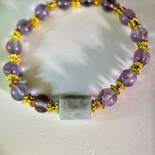 将图片加载到图库查看器，Aquamarine Amethyst Beads Bracelet 海蓝宝紫水晶手串
