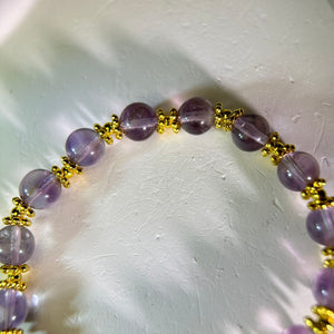 Aquamarine Amethyst Beads Bracelet 海蓝宝紫水晶手串