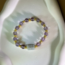 将图片加载到图库查看器，Aquamarine Amethyst Beads Bracelet 海蓝宝紫水晶手串
