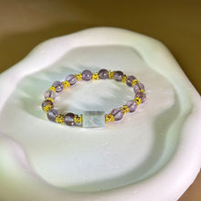 Load image into Gallery viewer, Aquamarine Amethyst Beads Bracelet 海蓝宝紫水晶手串
