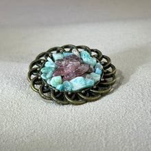 将图片加载到图库查看器，Today&#39;s Deal 60% Off 今日四折特惠 - Red Strawberry Quartz Amazonite Brooch 红色草莓晶天河石胸针
