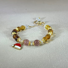 将图片加载到图库查看器，Amber Red Strawberry Quartz Beads Bracelet 血珀金珀琥珀红色草莓晶珠链手链
