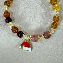 将图片加载到图库查看器，Amber Red Strawberry Quartz Beads Bracelet 血珀金珀琥珀红色草莓晶珠链手链
