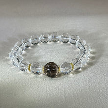 将图片加载到图库查看器，Clear Quartz Smoky Quartz Beads Bracelet 白水晶茶水晶手串
