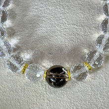 将图片加载到图库查看器，Clear Quartz Smoky Quartz Beads Bracelet 白水晶茶水晶手串
