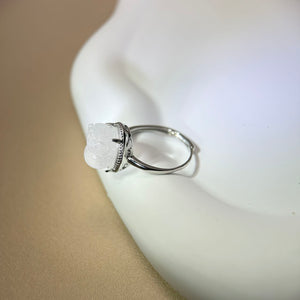 Moonstone PIXIU Adjustable Ring 冰长石月光石貔貅镶嵌活口戒指