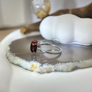 Red Tiger's Eye Adjustable Ring 红色虎眼石镶嵌活口戒指