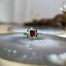 将图片加载到图库查看器，Ruby Garnet Adjustable Ring 酒红石榴石镶嵌活口戒指
