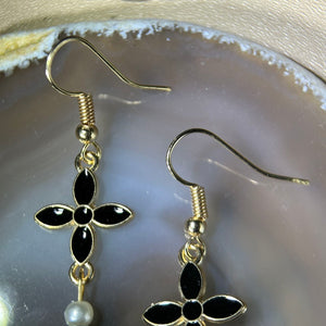 14K Gold Filled Onyx Earrings 黑玛瑙14K注金耳钩