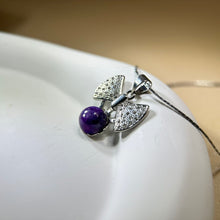 Load image into Gallery viewer, Charoite Bow Pendant 紫龙晶镶嵌蝴蝶结吊坠
