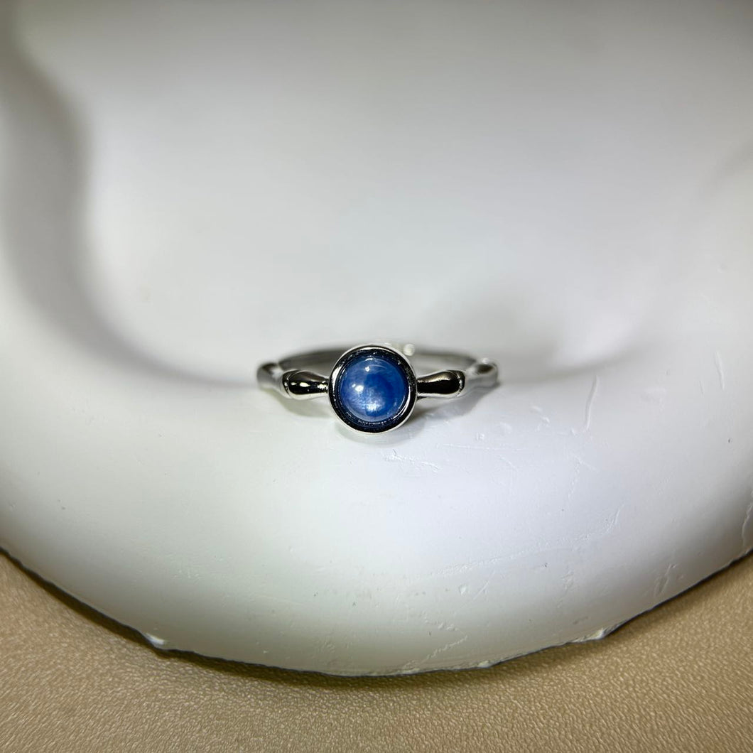 Blue Kyanite Adjustable Ring 蓝晶石镶嵌活口戒指