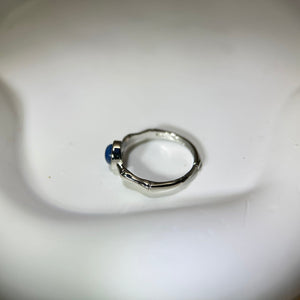 Blue Kyanite Adjustable Ring 蓝晶石镶嵌活口戒指