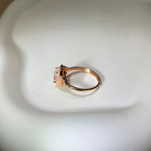 将图片加载到图库查看器，Rose Quartz Adjustable Ring 粉水晶镶嵌活口戒指
