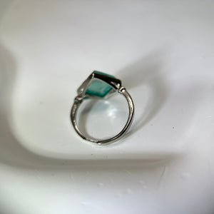 Amazonite Adjustable Ring 天河石镶嵌活口戒指