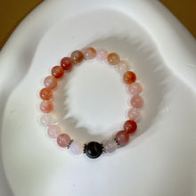 Load image into Gallery viewer, Carnelian Black Sardonyx Beads Bracelet 红色盐源玛瑙黑色缠丝玛瑙手串
