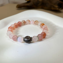 将图片加载到图库查看器，Carnelian Black Sardonyx Beads Bracelet 红色盐源玛瑙黑色缠丝玛瑙手串
