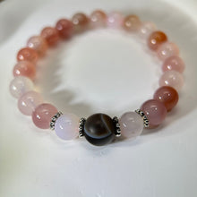 将图片加载到图库查看器，Carnelian Black Sardonyx Beads Bracelet 红色盐源玛瑙黑色缠丝玛瑙手串
