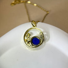 将图片加载到图库查看器，Lapis Lazuli Pendant 青金石镶嵌吊坠
