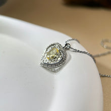 Load image into Gallery viewer, Citrine Love Heart Pendant 黄水晶镶嵌爱心吊坠
