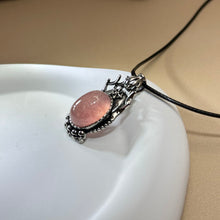 Load image into Gallery viewer, Red Strawberry Quartz Pendant Necklace 红色草莓晶镶嵌吊坠项链
