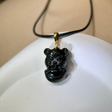 Load image into Gallery viewer, Green Nephrite Baby Tiger Pendant Necklace 和田玉青玉老虎宝宝吊坠项链
