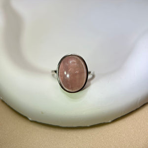 Rose Quartz Adjustable Ring 粉水晶镶嵌活口戒指