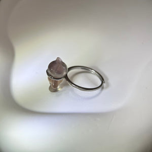 Fluorite Teddy Bear Adjustable Ring 萤石小熊活口戒指