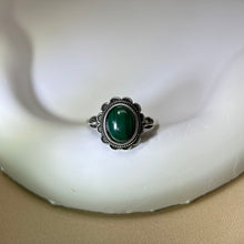 将图片加载到图库查看器，Malachite Adjustable Ring 孔雀石镶嵌活口戒指
