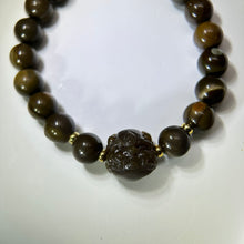 将图片加载到图库查看器，Forest Green Jasper PIXIU Beads Bracelet 森林绿阿拉善玛瑙貔貅手串
