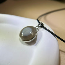 将图片加载到图库查看器，Grey Agate Pendant Necklace 灰色玛瑙吊坠项链
