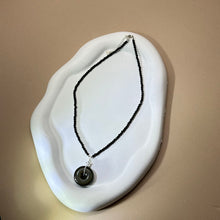 Load image into Gallery viewer, Golden Sheen Obsidian Lucky Buckle Pendant Black Spinel Beads Chain Necklace 金眼黑曜石平安扣吊坠黑色尖晶石珠链项链
