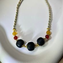 将图片加载到图库查看器，Black Nephrite Beads Necklace 和田玉墨玉珠链项链
