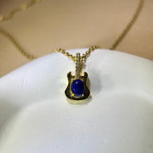 Load image into Gallery viewer, Lapis Lazuli Guitar Pendant 青金石镶嵌吉他吊坠
