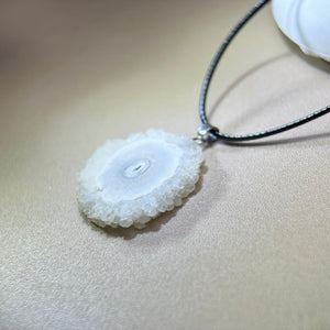 Clear Quartz Cluster Slice Pendant Necklace 白水晶晶簇切片吊坠项链