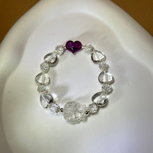 Load image into Gallery viewer, Clear Quartz Nine-Tails Fox fluorite Love Heart Beads Bracelet 白水晶九尾狐萤石爱心手串
