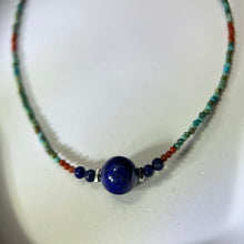 Load image into Gallery viewer, Lapis Lazuli Turquoise Beads Necklace 青金石绿色松石珠链项链
