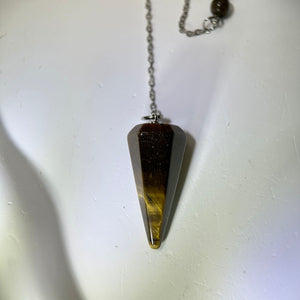 Yellow Tiger's Eye Pendulum Ornament Bag Charm Car Charm 黄色虎眼石灵摆挂饰包挂车挂