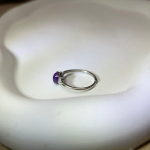 925 Silver Purple Sugilite Adjustable Ring 紫色舒俱来银镶嵌活口戒指