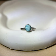 Load image into Gallery viewer, 925 Silver Larimar Adjustable Ring 海纹石银镶嵌活口戒指
