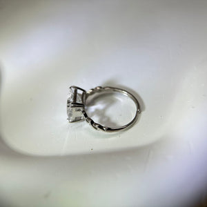 925 Silver Clear Quartz Adjustable Ring 白水晶银镶嵌活口戒指