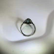 将图片加载到图库查看器，Larimar Adjustable Ring 海纹石镶嵌活口戒指
