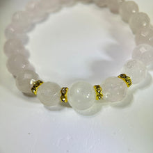 将图片加载到图库查看器，Rose Quartz Clear Quartz Beads Bracelet 粉水晶白水晶手串
